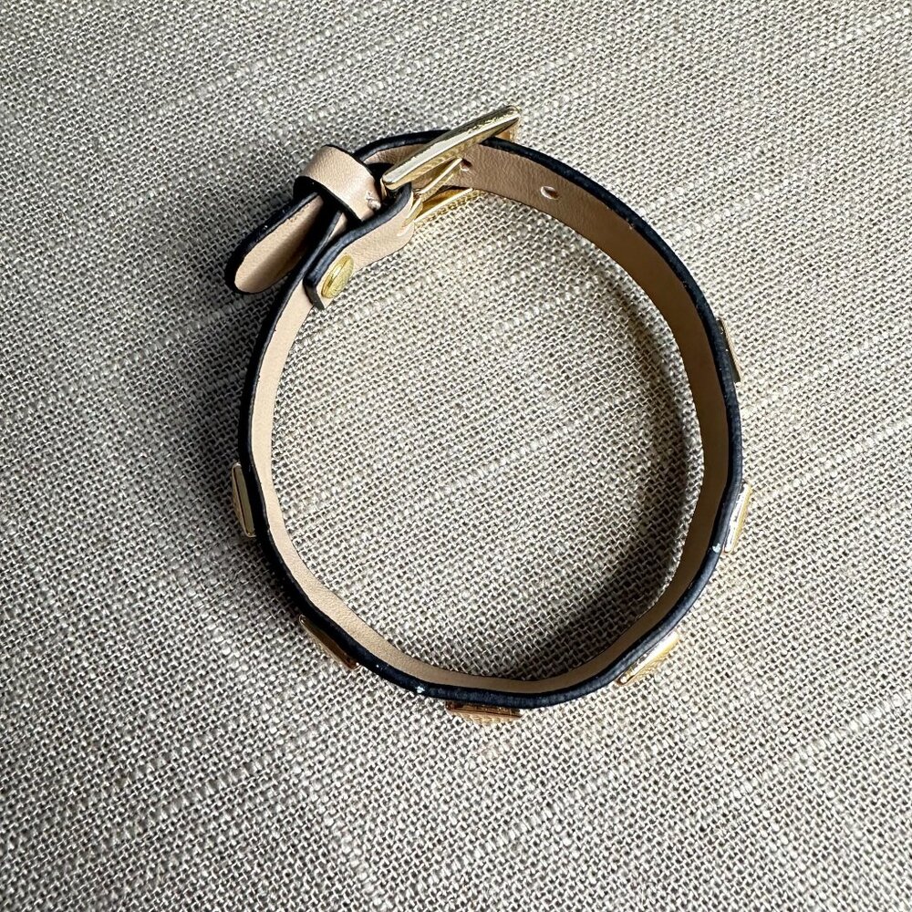 Park Lane Radley Nude Vegan Leather Adjustable Bracelet W/ Gold-Tone Studs 7-8" - Picture 5 of 6